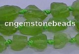 CNG5904 15.5 inches 4*6mm - 6*10mm nuggets rough olive quartz beads