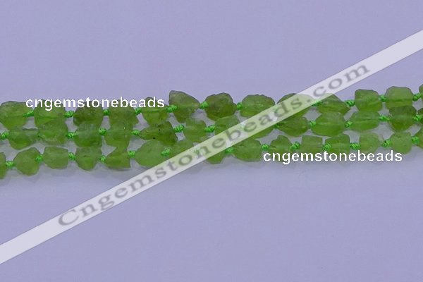 CNG5904 15.5 inches 4*6mm - 6*10mm nuggets rough olive quartz beads