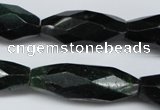 CNG593 13*30mm - 14*35mm faceted rice African prase jasper nugget beads