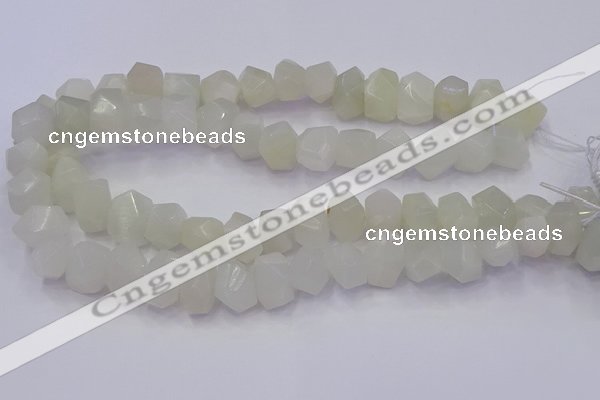 CNG5931 10*14mm - 13*18mm faceted nuggets white moonstone beads