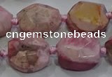 CNG5933 10*12mm - 10*14mm faceted freeform rhodochrosite beads