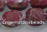 CNG5934 10*14mm - 12*16mm faceted freeform rhodochrosite beads