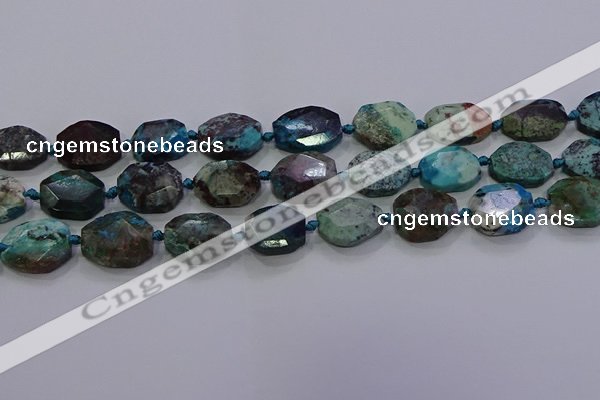 CNG5940 10*14mm - 12*16mm faceted freeform chrysocolla beads