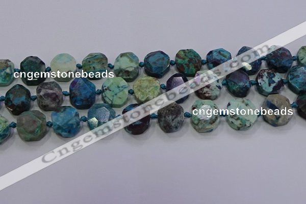 CNG5941 10*14mm - 12*16mm faceted freeform chrysocolla beads