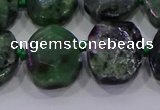 CNG5947 10*14mm - 12*16mm faceted freeform ruby zoisite beads