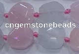 CNG5950 15.5 inches 10*12mm - 10*14mm faceted freeform morganite beads