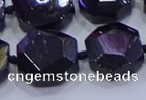 CNG5956 12*16mm - 15*18mm faceted freeform black tourmaline beads