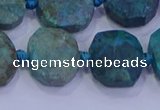 CNG5958 10*14mm - 12*16mm faceted freeform chrysocolla & turquoise beads