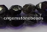 CNG5962 10*14mm - 12*16mm faceted nuggets black rutilated quartz beads