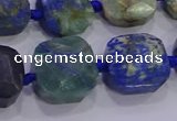 CNG5965 15.5 inches 12*14mm - 14*16mm faceted freeform chrysocolla beads