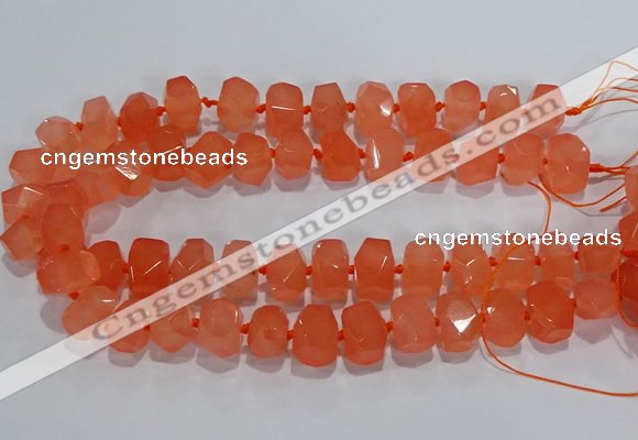 CNG6014 15.5 inches 10*14mm - 12*16mm faceted nuggets white jade beads