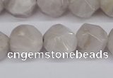 CNG6021 15.5 inches 12mm faceted nuggets grey crazy agate beads