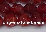 CNG6024 15.5 inches 12mm faceted nuggets red agate beads