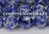 CNG6031 15.5 inches 12mm faceted nuggets blue spot stone beads