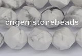 CNG6033 15.5 inches 12mm faceted nuggets white howlite beads