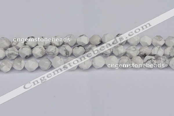 CNG6033 15.5 inches 12mm faceted nuggets white howlite beads