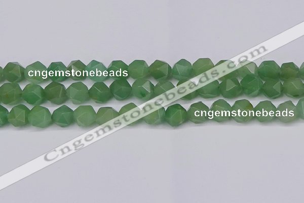 CNG6034 15.5 inches 12mm faceted nuggets green aventurine beads