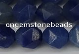 CNG6036 15.5 inches 12mm faceted nuggets blue aventurine beads