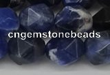 CNG6037 15.5 inches 12mm faceted nuggets sodalite gemstone beads