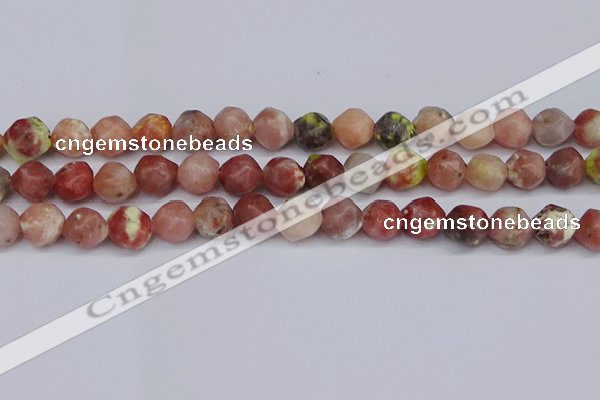 CNG6040 15.5 inches 12mm faceted nuggets rhodochrosite beads