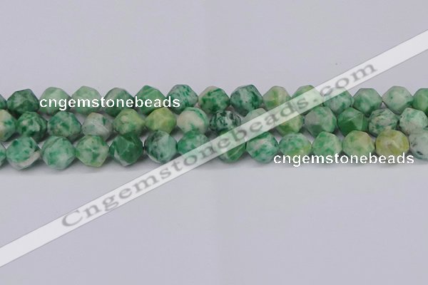 CNG6046 15.5 inches 12mm faceted nuggets Qinghai jade beads