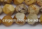 CNG6050 15.5 inches 12mm faceted nuggets picture jasper beads