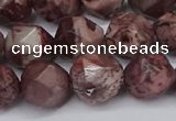 CNG6051 15.5 inches 12mm faceted nuggets red artistic jasper beads