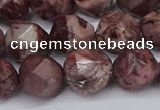 CNG6051 15.5 inches 12mm faceted nuggets red artistic jasper beads