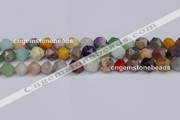 CNG6055 15.5 inches 12mm faceted nuggets mixed gemstone beads