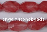 CNG608 12*20mm – 14*24mm faceted nuggets cherry quartz beads