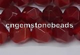 CNG6088 15.5 inches 8mm faceted nuggets red agate beads