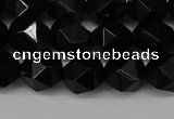 CNG6089 15.5 inches 8mm faceted nuggets black agate beads