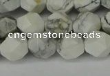 CNG6098 15.5 inches 8mm faceted nuggets white howlite beads