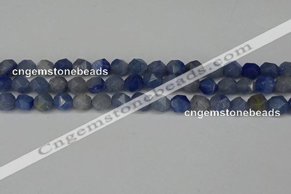 CNG6102 15.5 inches 8mm faceted nuggets blue aventurine beads
