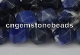 CNG6104 15.5 inches 8mm faceted nuggets sodalite gemstone beads