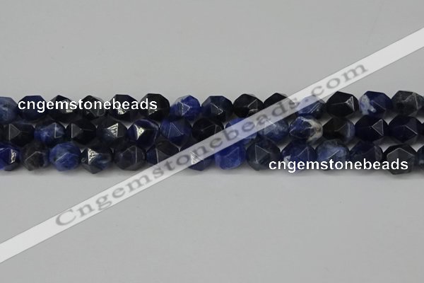 CNG6104 15.5 inches 8mm faceted nuggets sodalite gemstone beads