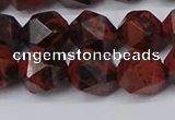 CNG6107 15.5 inches 8mm faceted nuggets mahogany obsidian beads