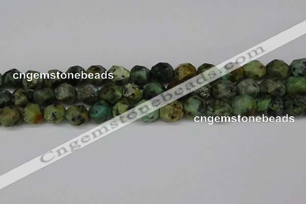 CNG6110 15.5 inches 8mm faceted nuggets African turquoise beads