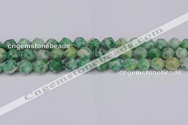 CNG6116 15.5 inches 8mm faceted nuggets Qinghai jade beads