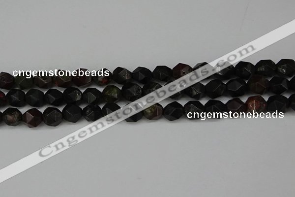 CNG6118 15.5 inches 8mm faceted nuggets plum blossom jade beads