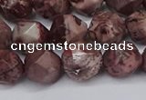 CNG6125 15.5 inches 8mm faceted nuggets red artistic jasper beads