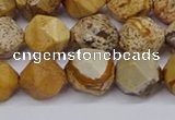 CNG6126 15.5 inches 8mm faceted nuggets picture jasper beads