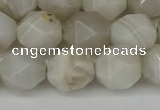 CNG6150 15.5 inches 10mm faceted nuggets grey agate beads