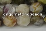 CNG6152 15.5 inches 10mm faceted nuggets silver needle agate beads