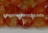 CNG6158 15.5 inches 10mm faceted nuggets red agate beads