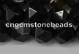 CNG6160 15.5 inches 10mm faceted nuggets black agate beads