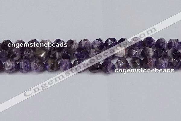 CNG6165 15.5 inches 10mm faceted nuggets dogtooth amethyst beads