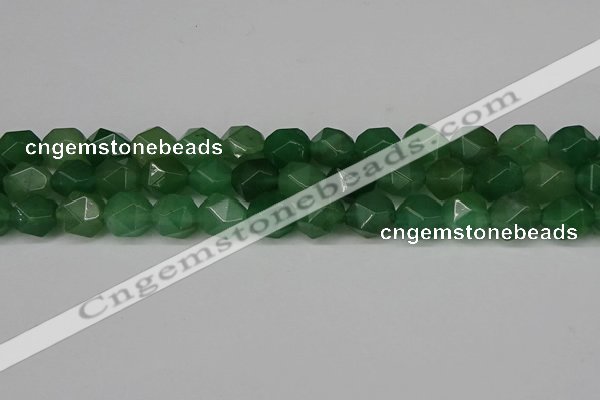 CNG6176 15.5 inches 10mm faceted nuggets green aventurine beads