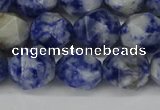 CNG6178 15.5 inches 10mm faceted nuggets blue spot stone beads