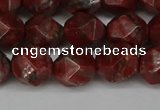 CNG6198 15.5 inches 10mm faceted nuggets brecciated jasper beads